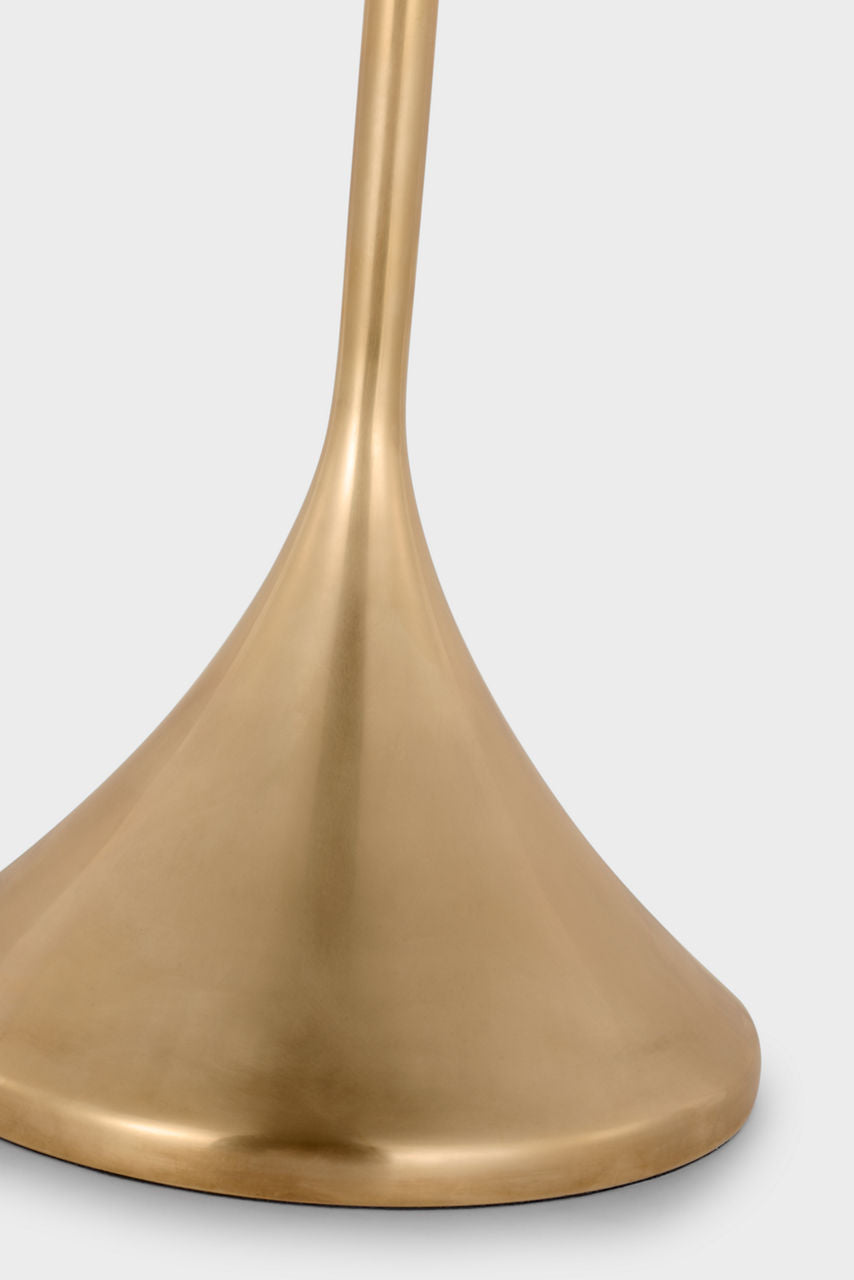 Alberto Large Floor Lamp | Antique-Burnished Brass | Linen Shade