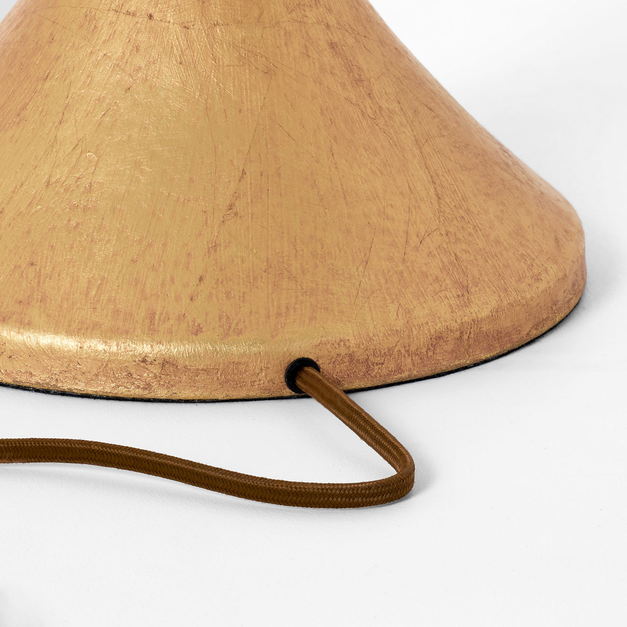 Alberto Large Floor Lamp | Antique Gold Leaf | Linen Shade
