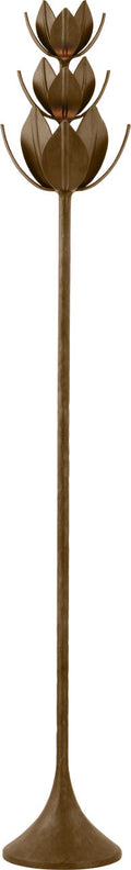 Alberto 70" Floor Torchiere | Antique Bronze Leaf