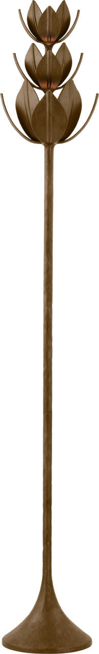 Alberto 70" Floor Torchiere | Antique Bronze Leaf