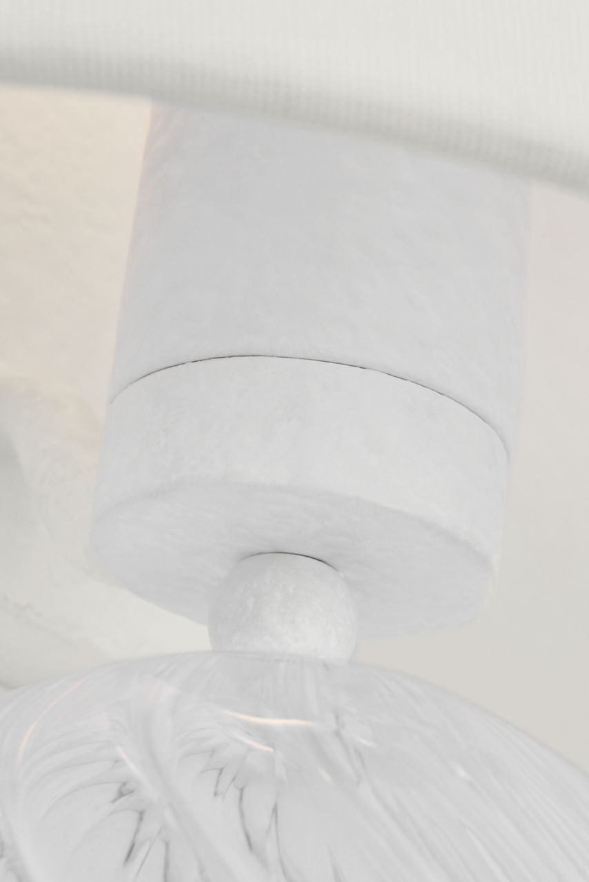 Talia 18" Sconce | Clear Swirled Glass | Linen Shade