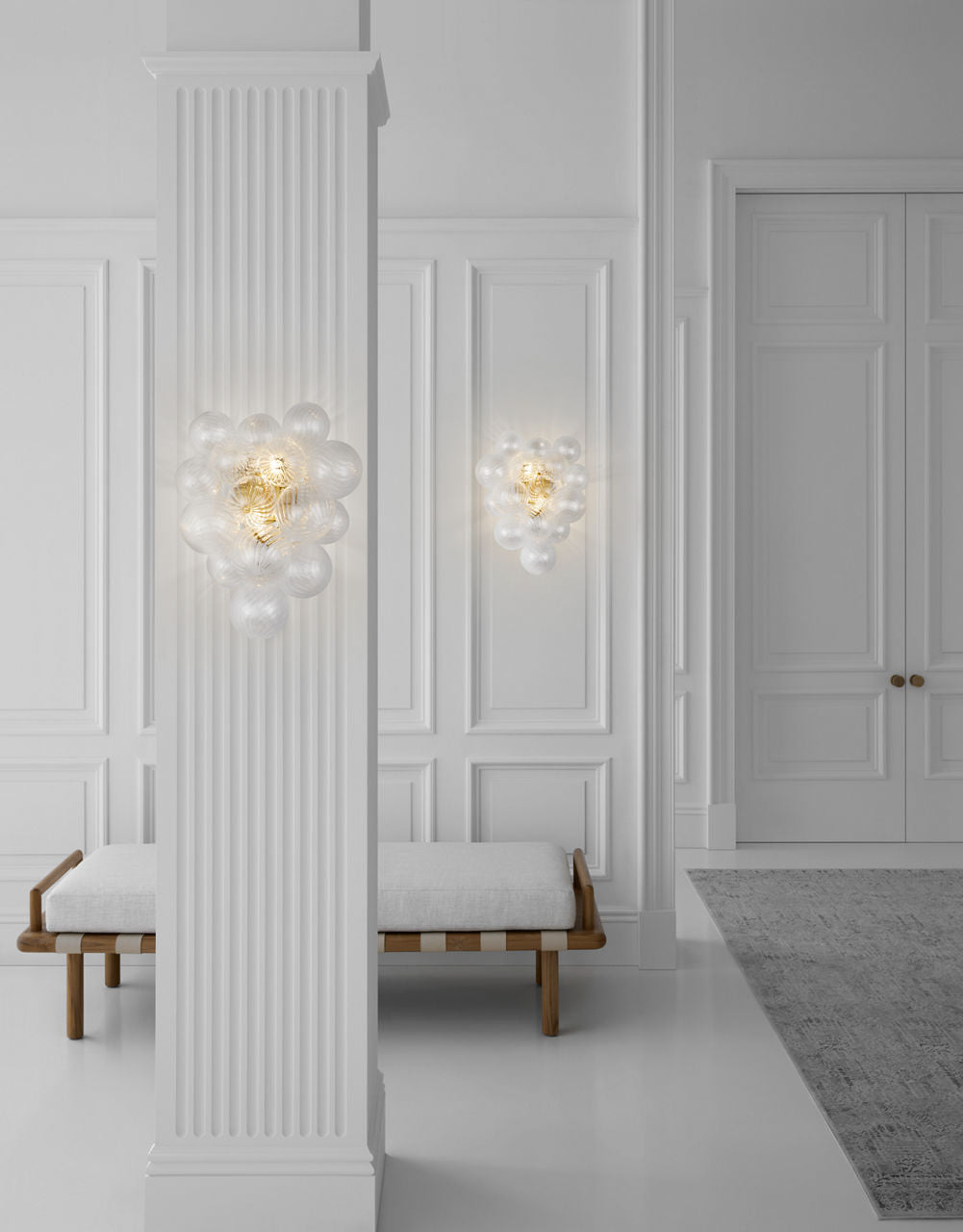 Talia Medium Sconce | Gild | Clear Swirled Glass