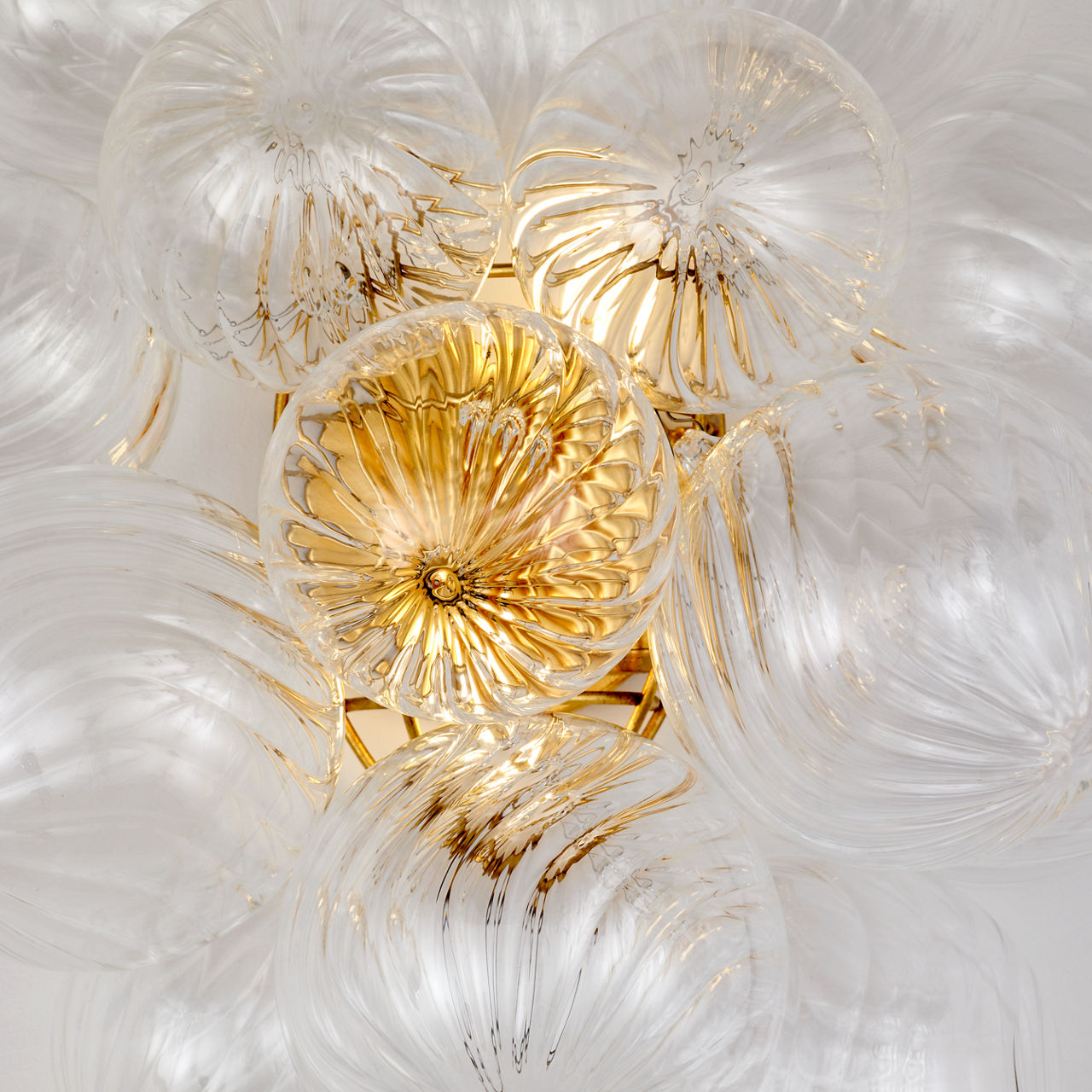 Talia Medium Sconce | Gild | Clear Swirled Glass