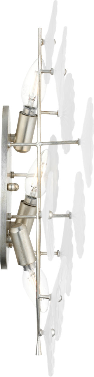 Gianna 21" Layered Sconce | Burnished Silver Leaf | Frosted Glass