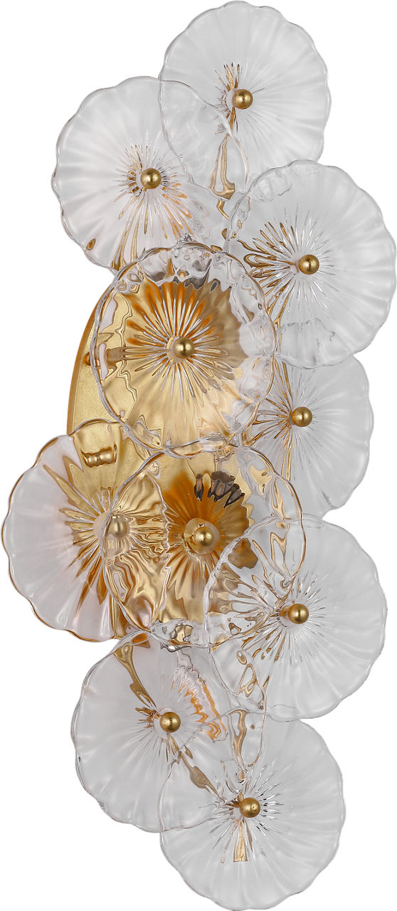 Gianna 21" Layered Sconce | Gild | Clear Glass