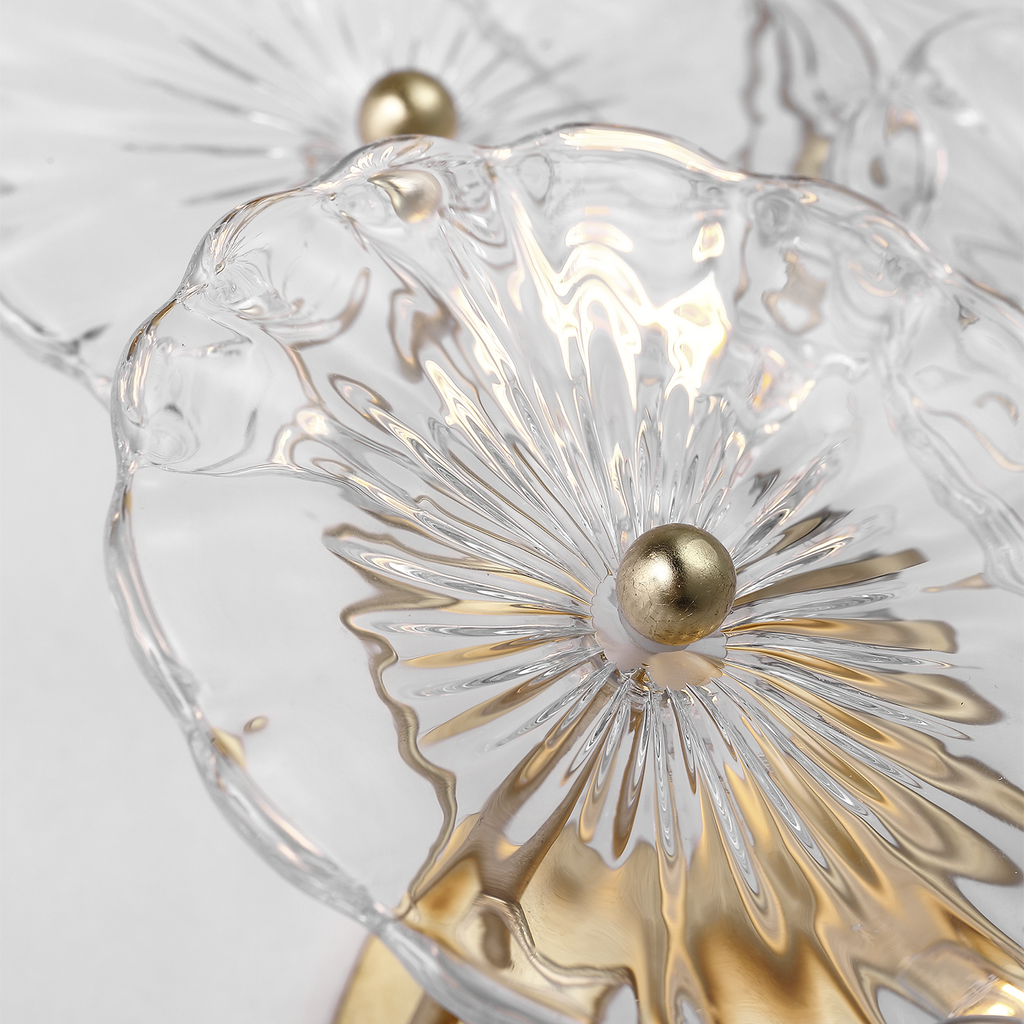 Gianna 21" Layered Sconce | Gild | Clear Glass