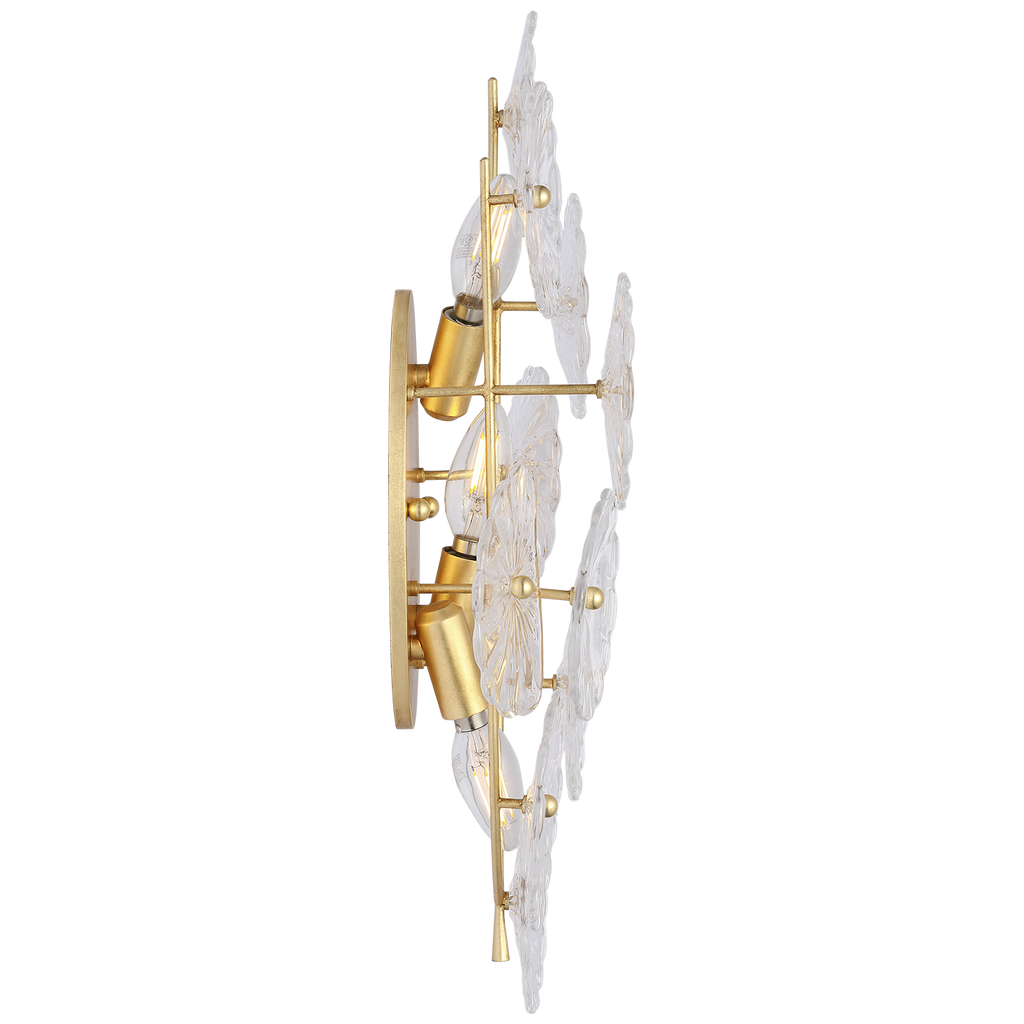 Gianna 21" Layered Sconce | Gild | Clear Glass