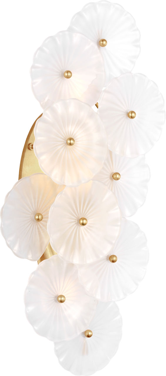 Gianna 21" Layered Sconce | Gild | Frosted Glass