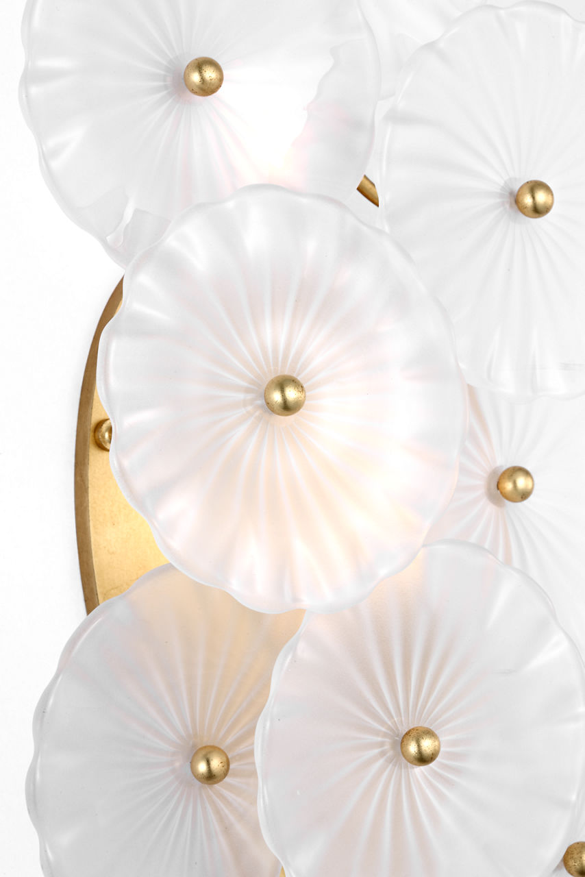 Gianna 21" Layered Sconce | Gild | Frosted Glass