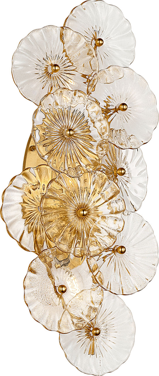Gianna 21" Layered Sconce | Gild | Gold Fleck Glass
