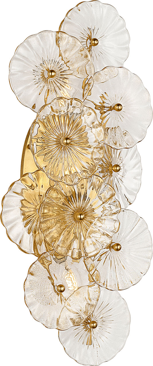 Gianna 21" Layered Sconce | Gild | Gold Fleck Glass