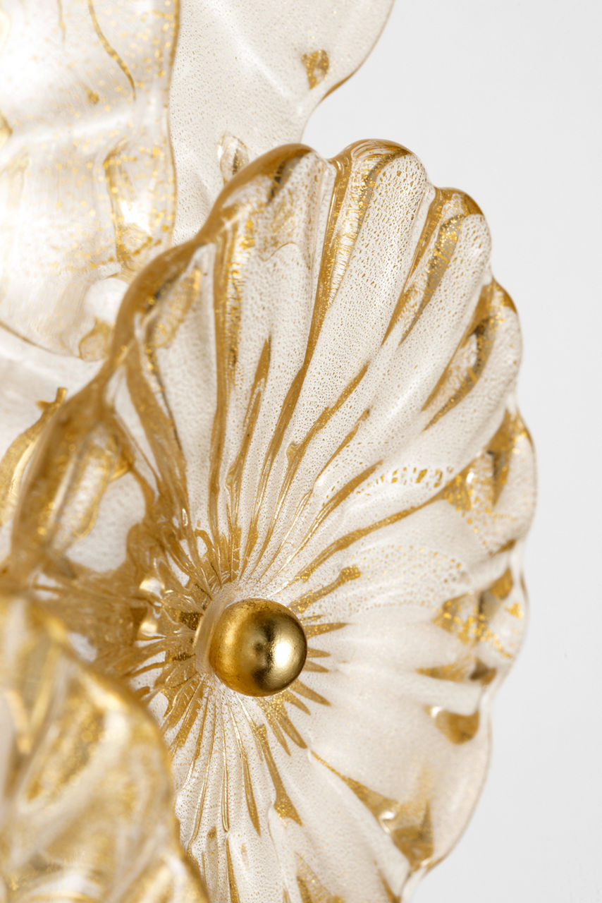 Gianna 21" Layered Sconce | Gild | Gold Fleck Glass