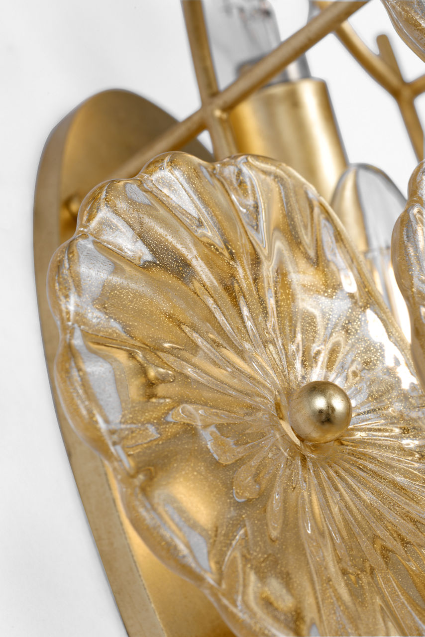 Gianna 21" Layered Sconce | Gild | Gold Fleck Glass