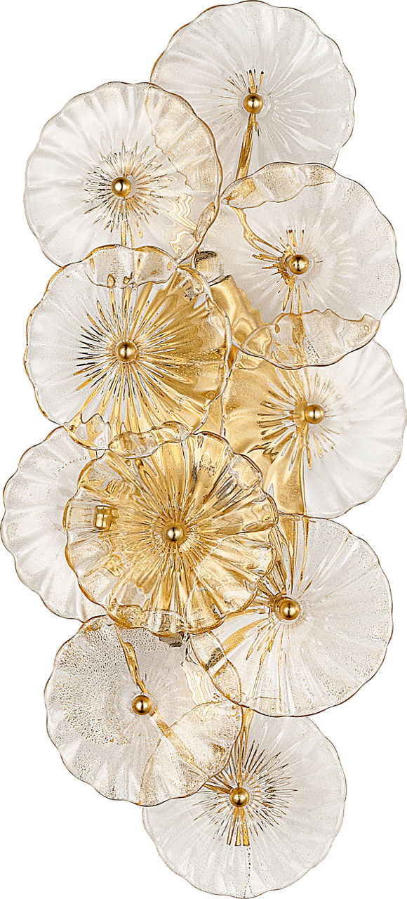 Gianna 21" Layered Sconce | Gild | Gold Fleck Glass