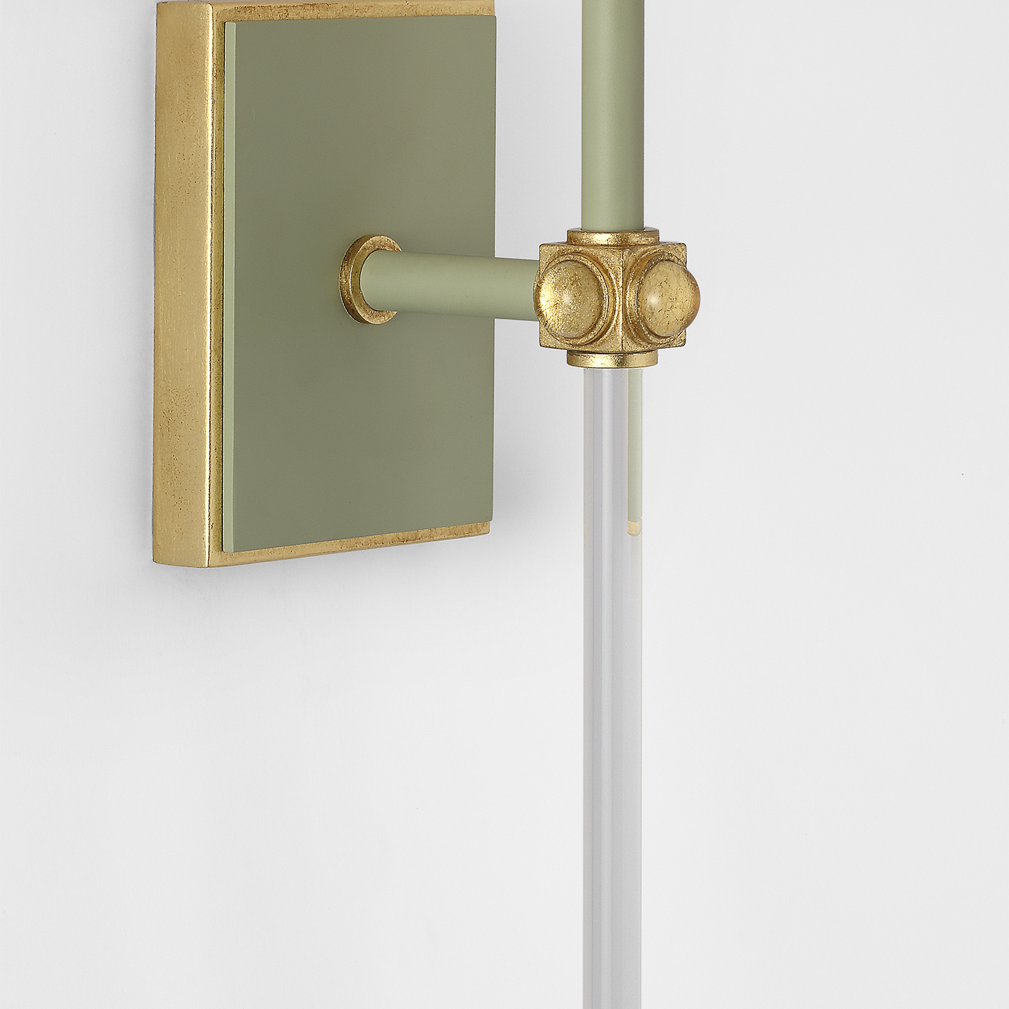 Lucia 21" Cordless Sconce | Celadon and Crystal | Linen Shade
