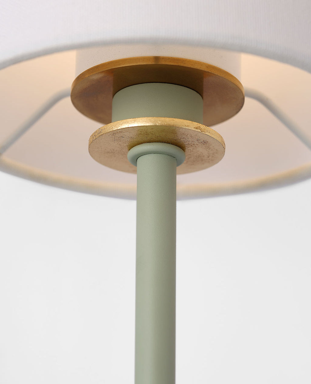 Lucia 21" Cordless Sconce | Celadon and Crystal | Linen Shade
