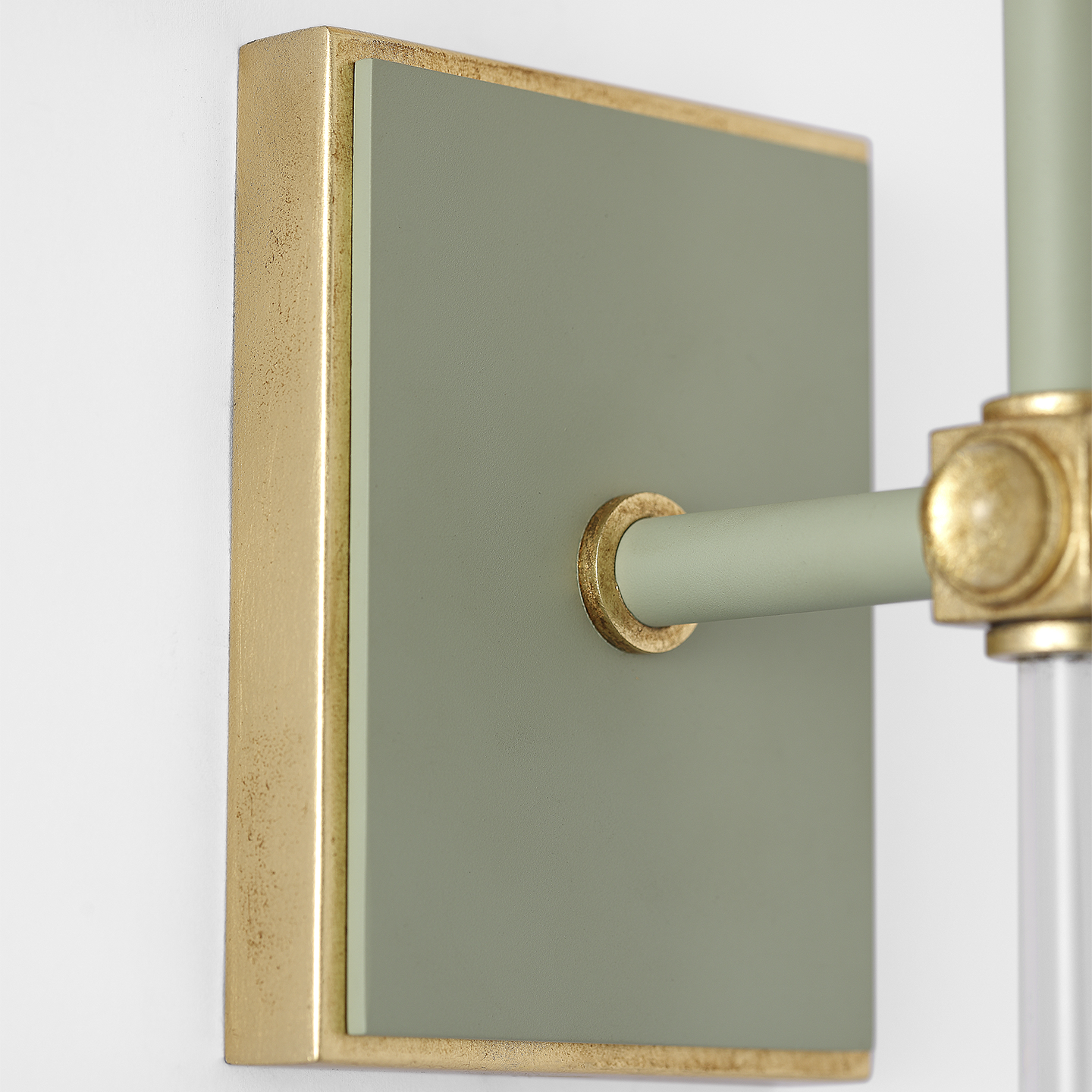 Lucia 21" Cordless Sconce | Celadon and Crystal | Linen Shade