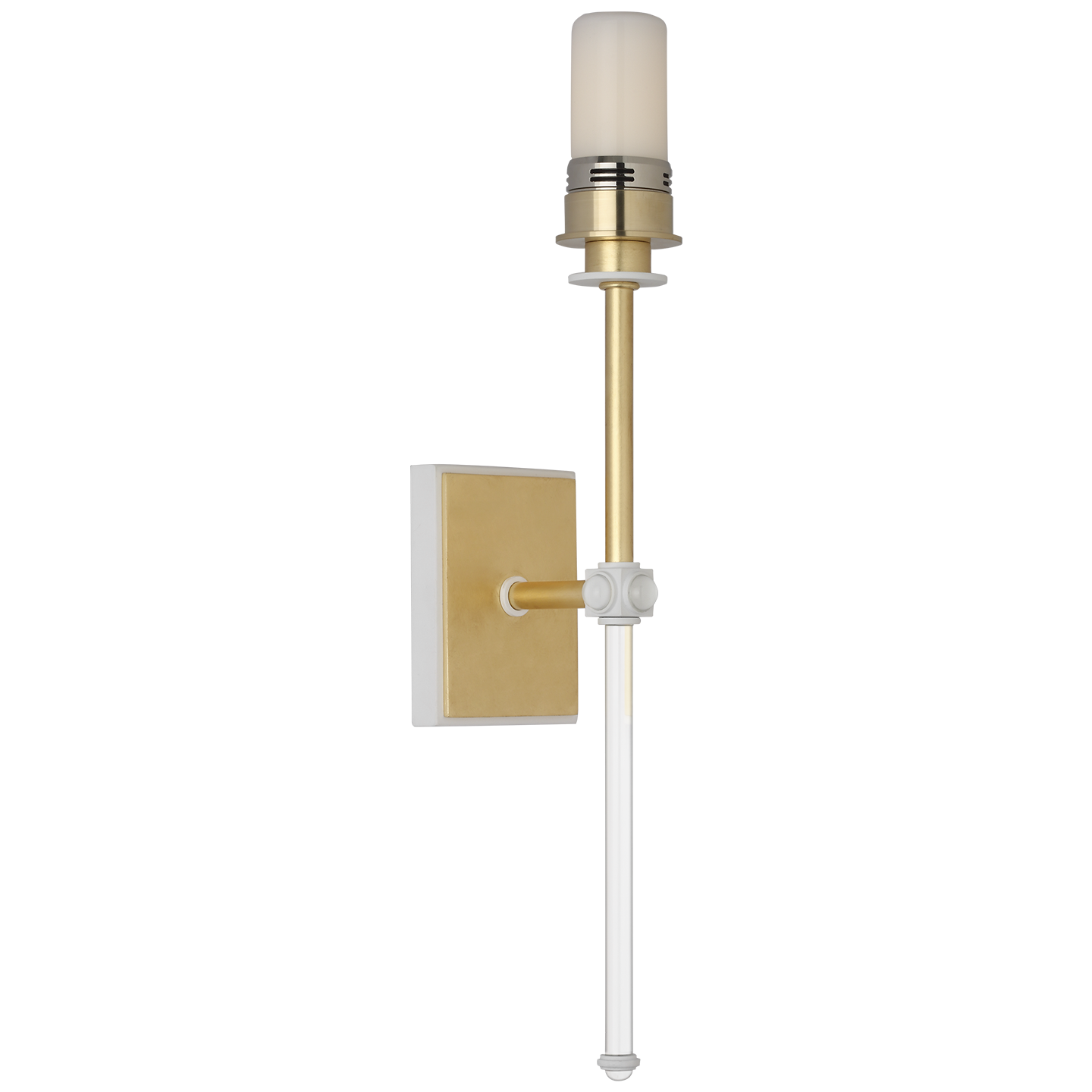 Lucia 21" Cordless Sconce | Gild and Crystal | Linen Shade