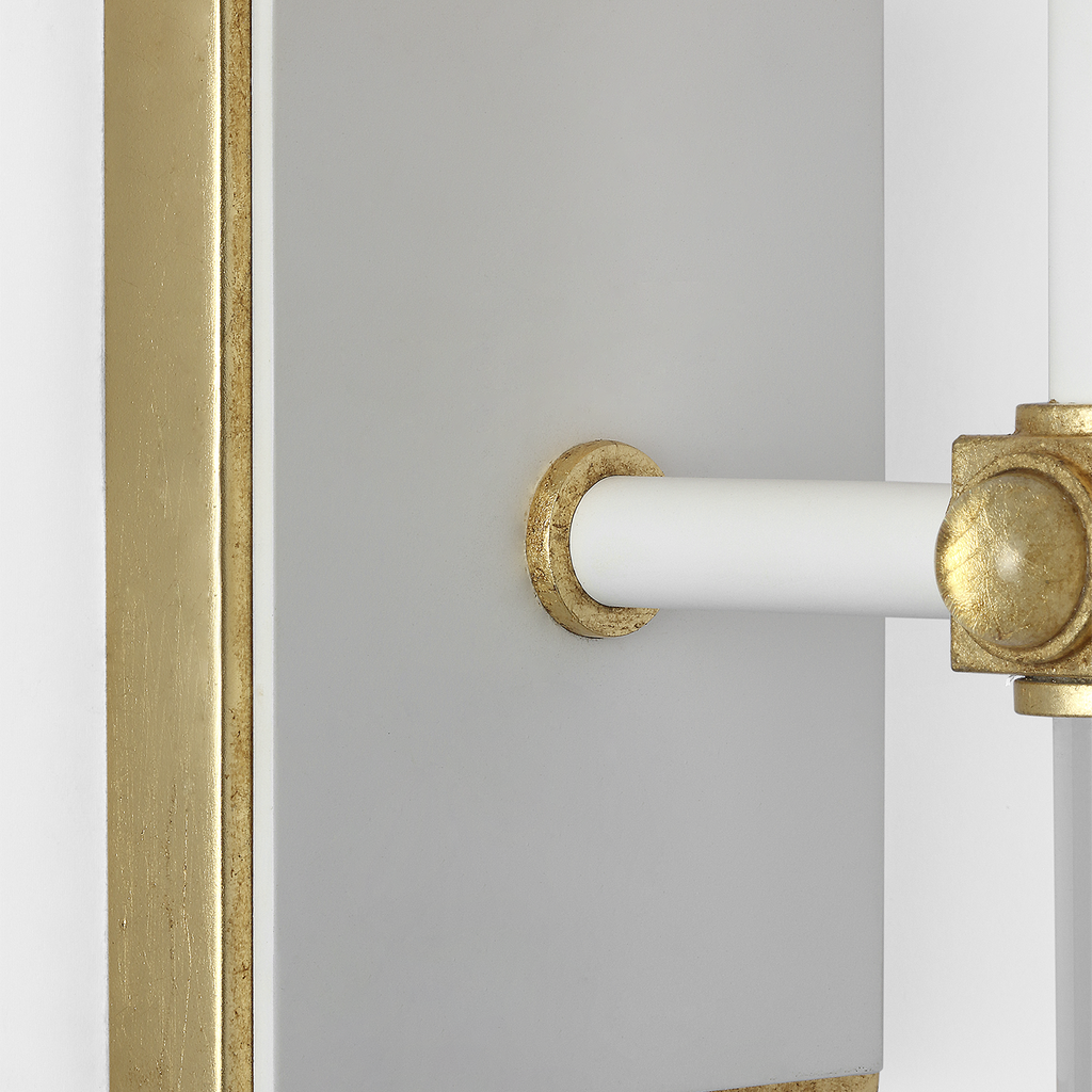 Lucia 21" Cordless Sconce | Matte White and Crystal | Linen Shade
