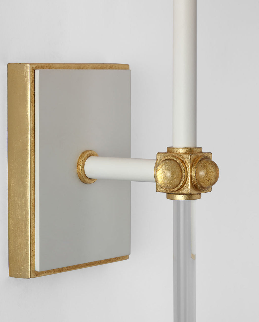 Lucia 21" Cordless Sconce | Matte White and Crystal | Linen Shade
