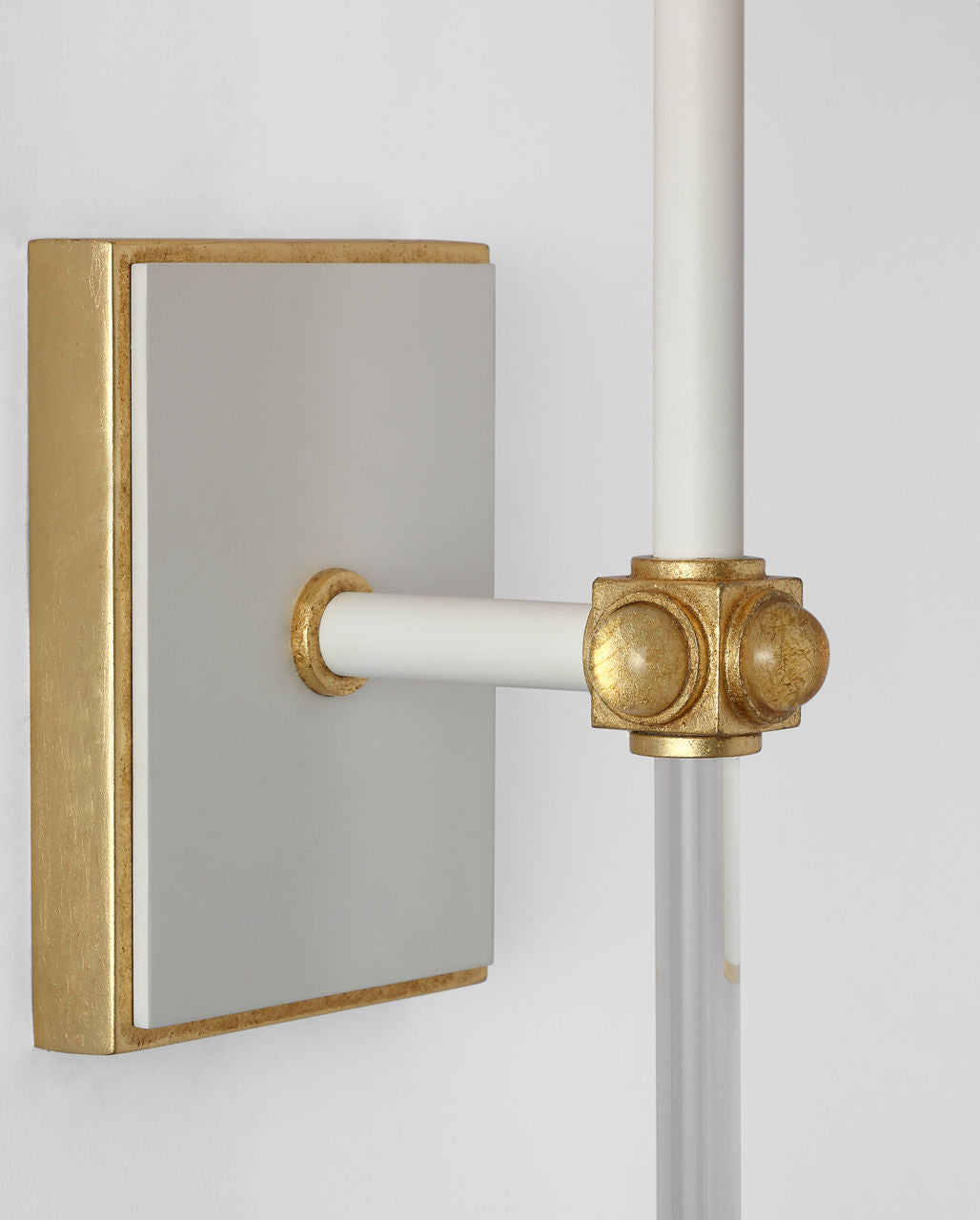 Lucia 21" Cordless Sconce | Matte White and Crystal | Linen Shade