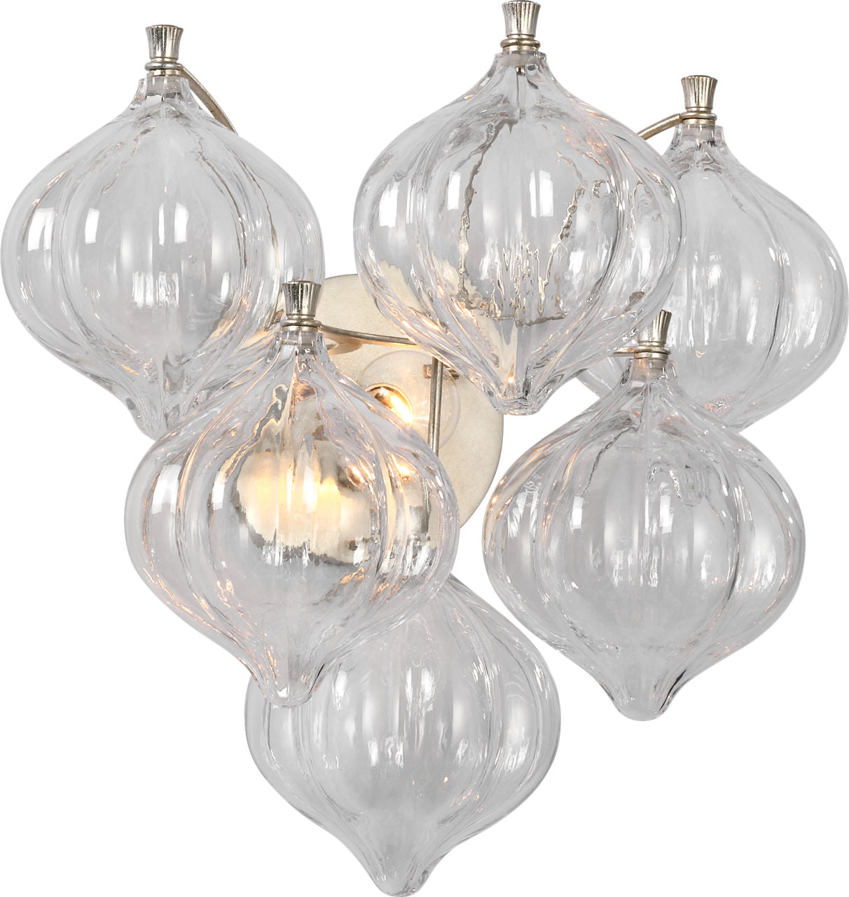 Caselli 15" Sconce | Burnished Silver Leaf | Clear Glass