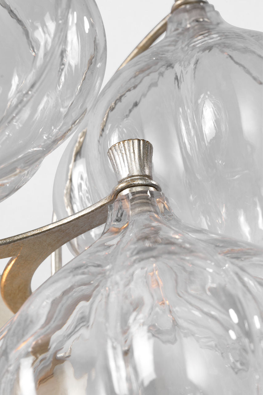Caselli 15" Sconce | Burnished Silver Leaf | Clear Glass