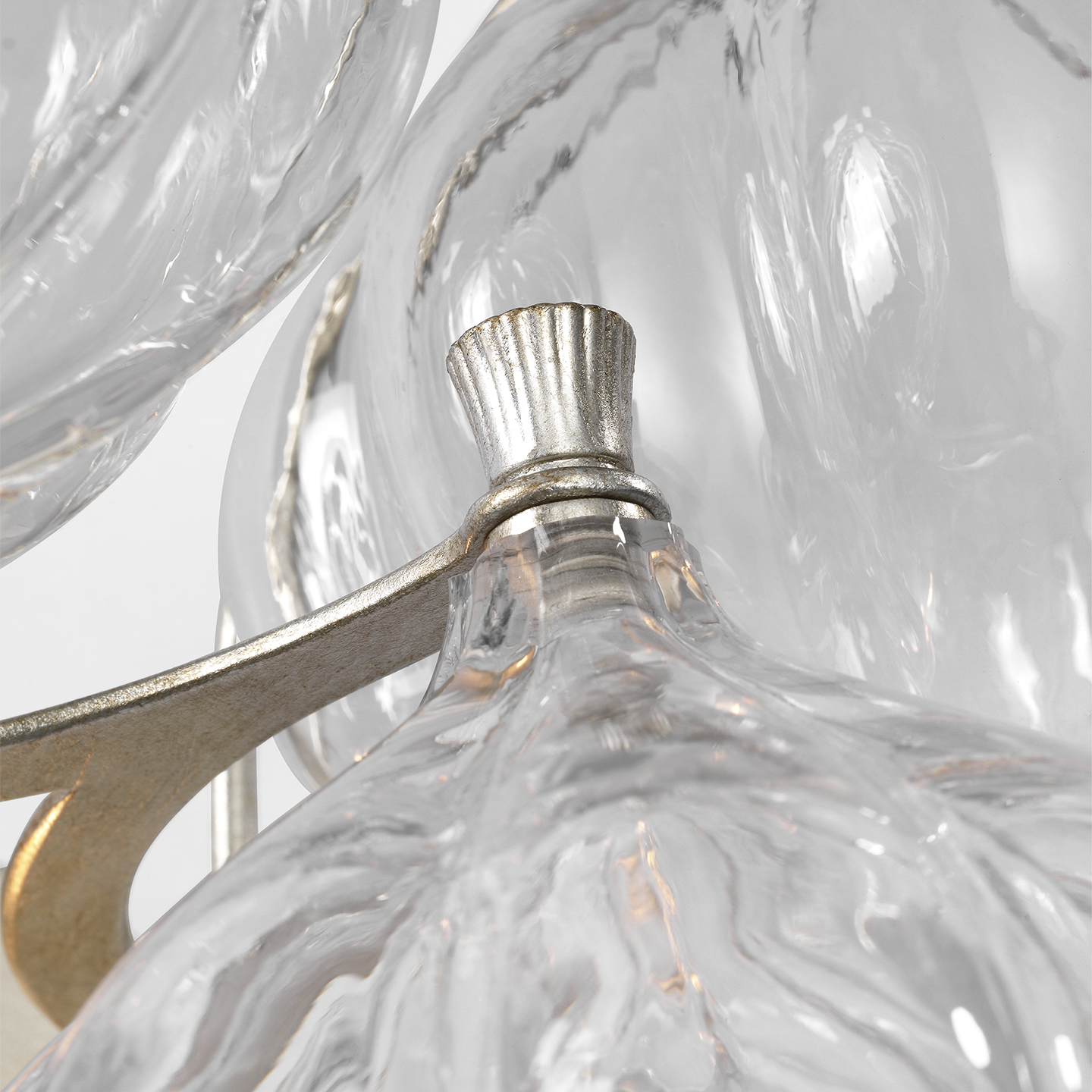 Caselli 15" Sconce | Burnished Silver Leaf | Clear Glass