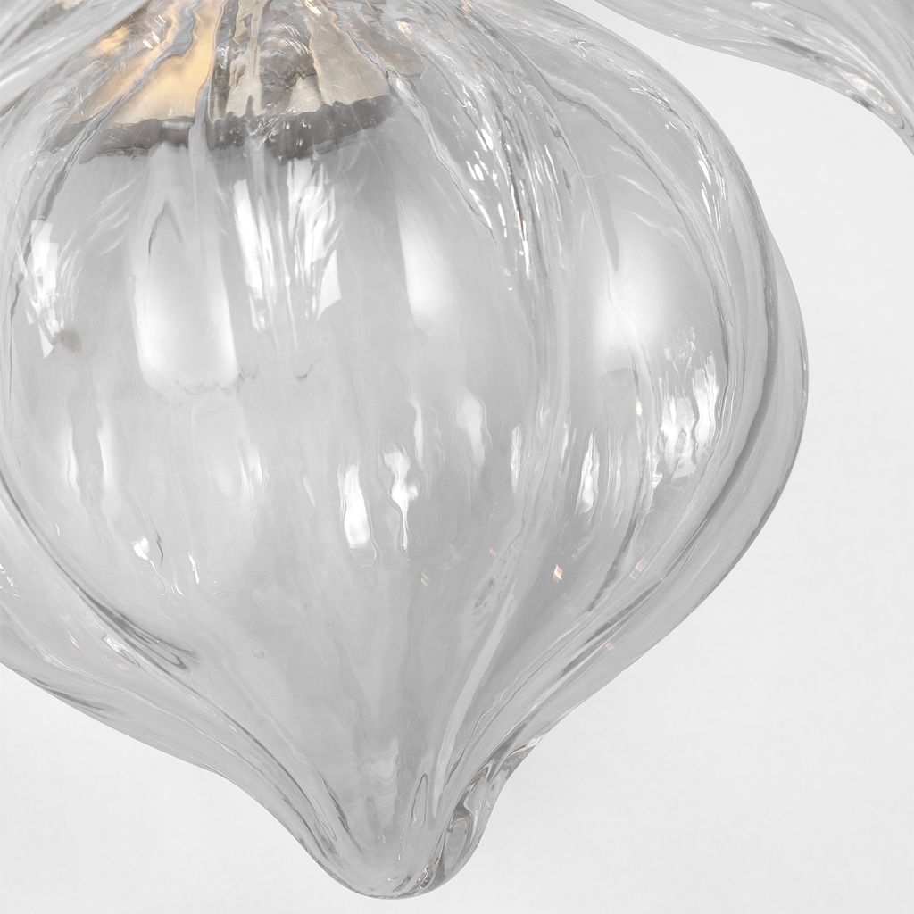 Caselli 15" Sconce | Burnished Silver Leaf | Clear Glass