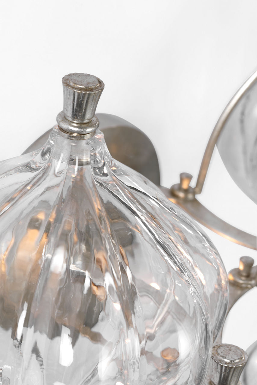 Caselli 15" Sconce | Burnished Silver Leaf | Clear Glass