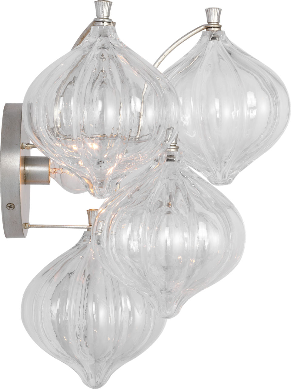 Caselli 15" Sconce | Burnished Silver Leaf | Clear Glass