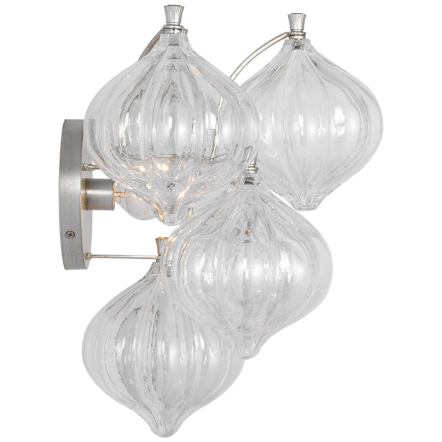 Caselli 15" Sconce | Burnished Silver Leaf | Clear Glass