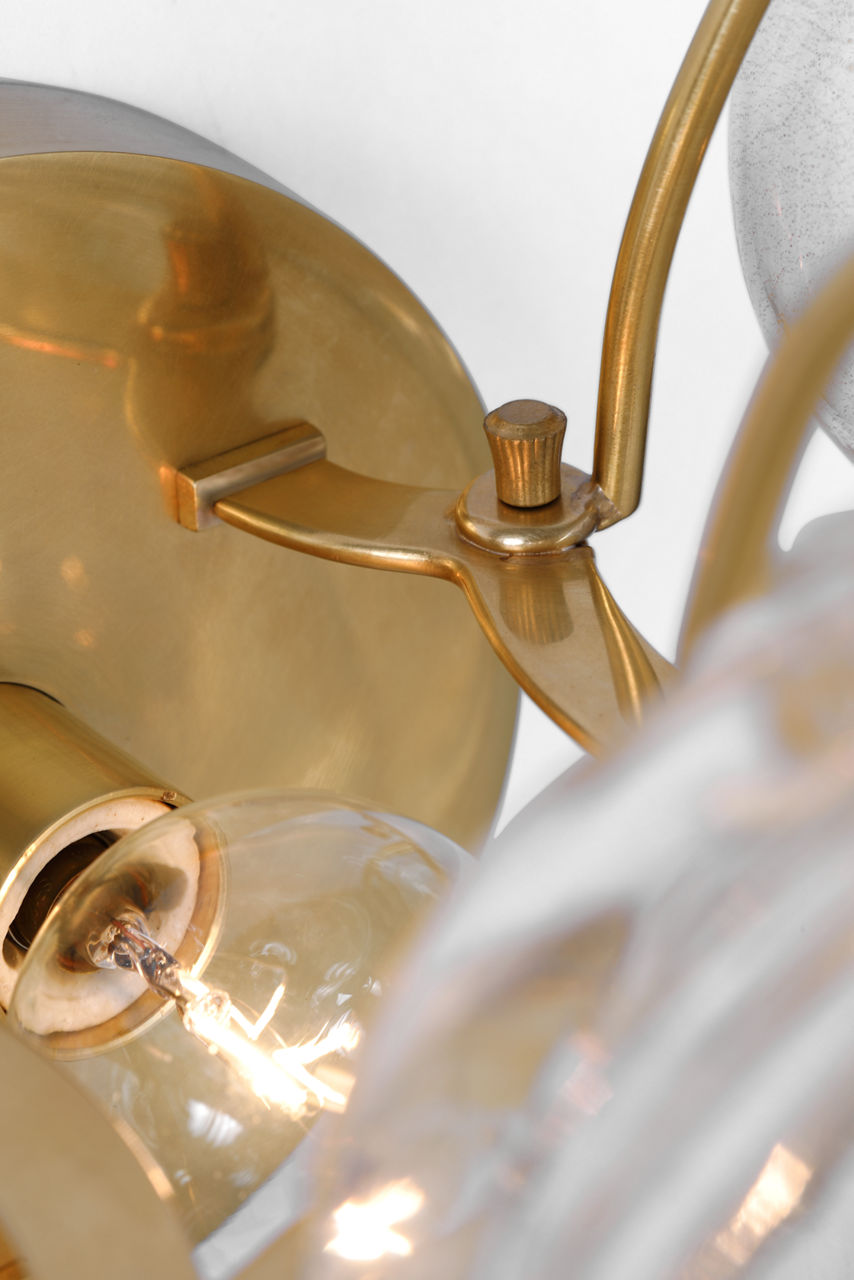 Caselli 15" Sconce | Hand-Rubbed Antique Brass | Gold Fleck Glass