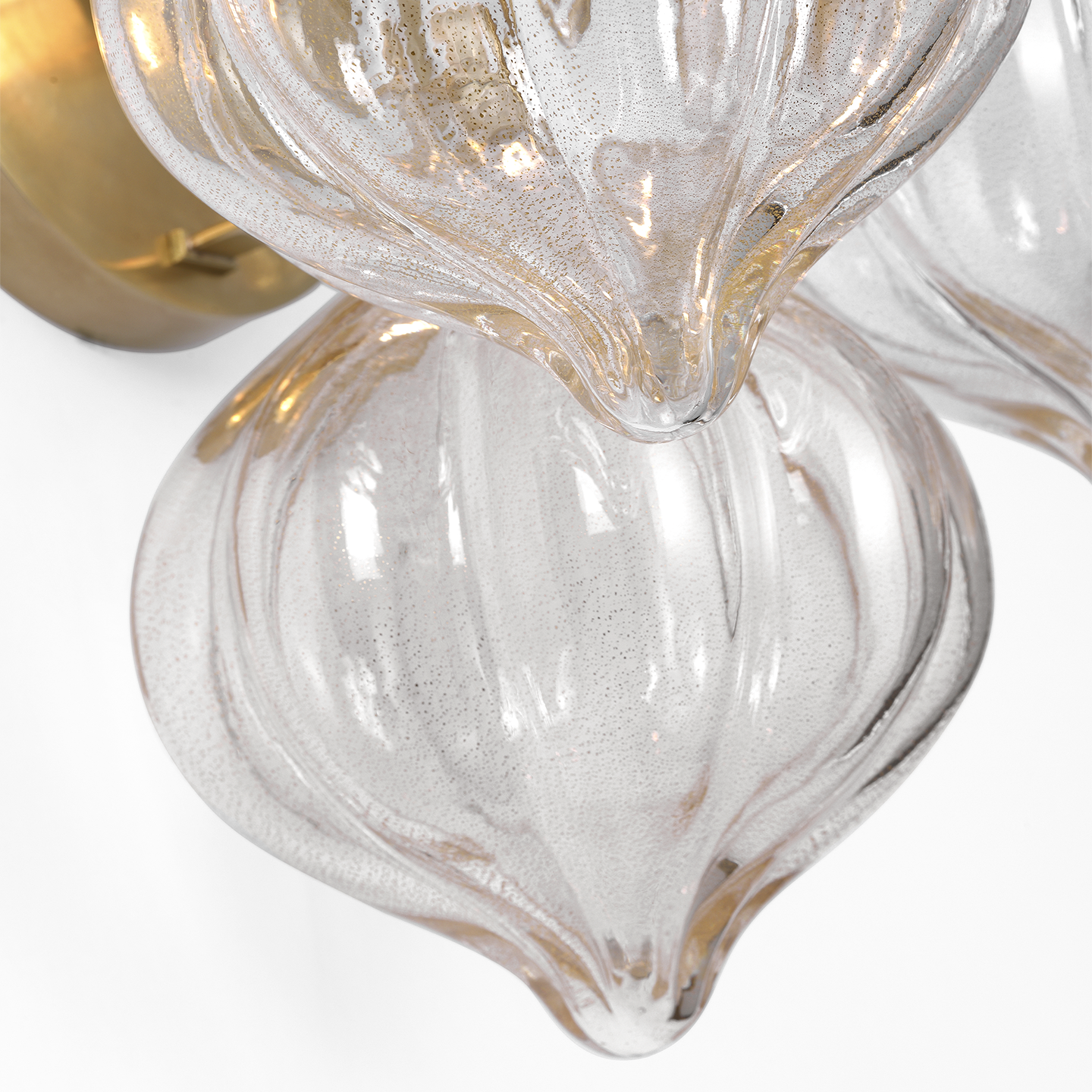Caselli 15" Sconce | Hand-Rubbed Antique Brass | Gold Fleck Glass