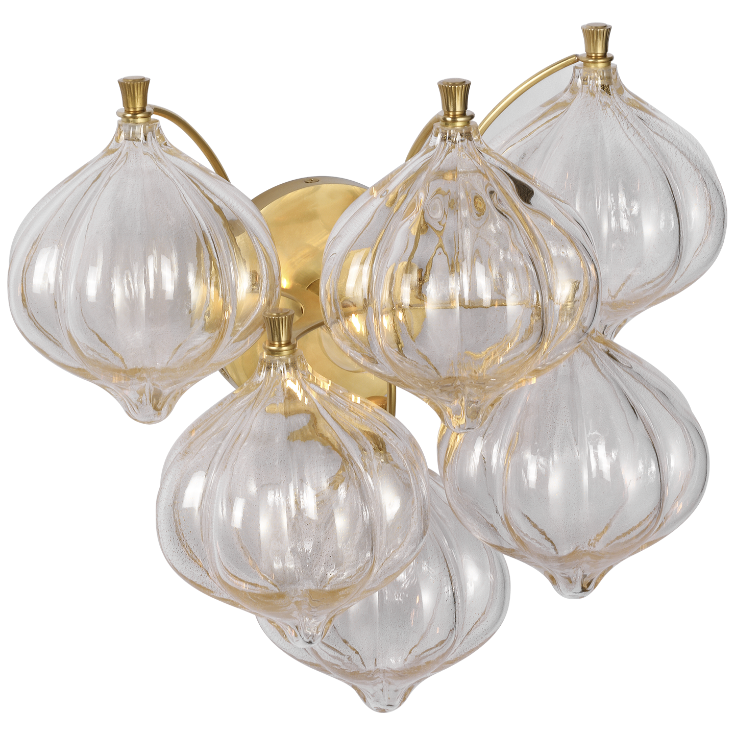 Caselli 15" Sconce | Hand-Rubbed Antique Brass | Gold Fleck Glass