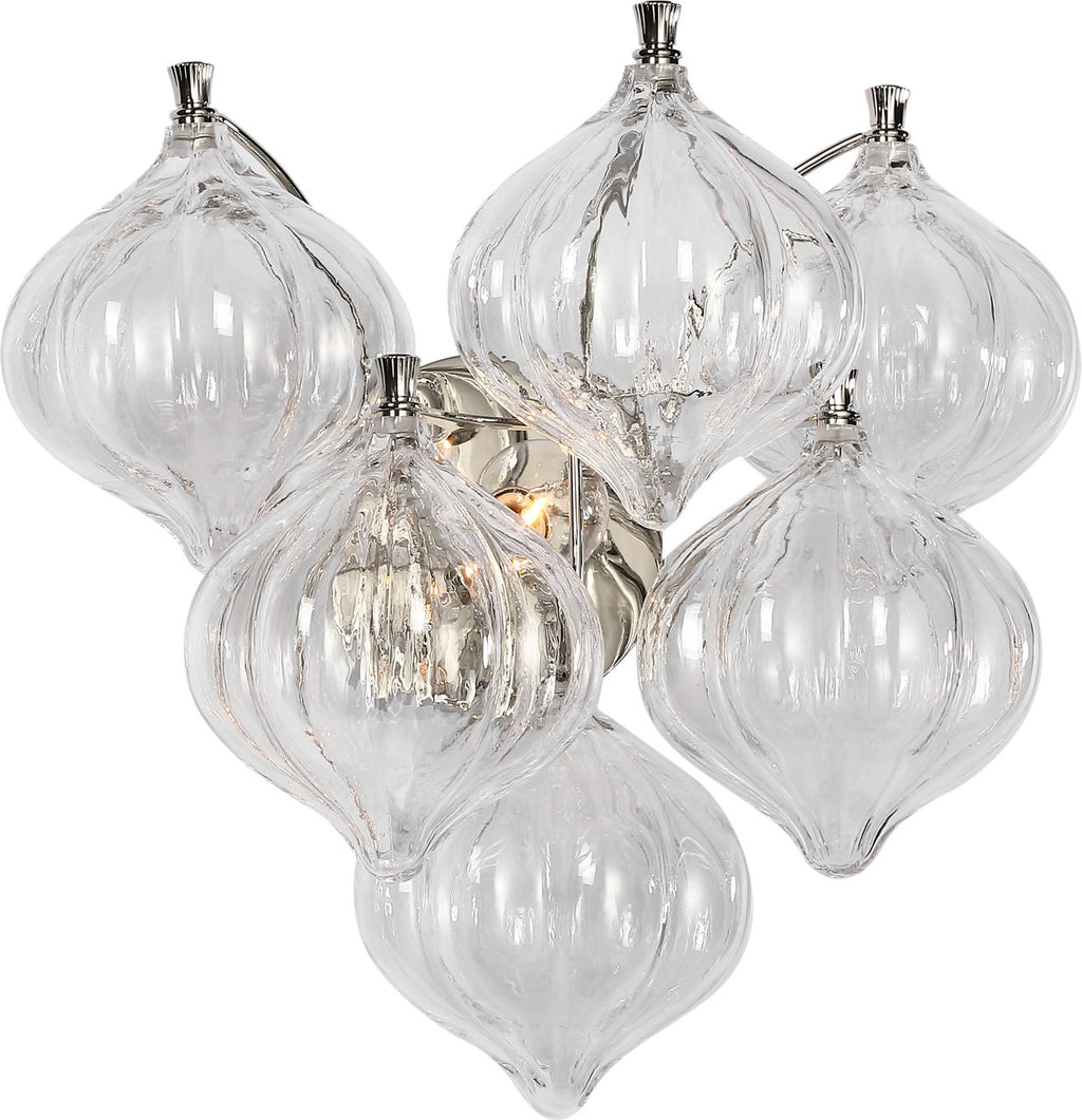 Caselli 15" Sconce | Polished Nickel | Clear Glass