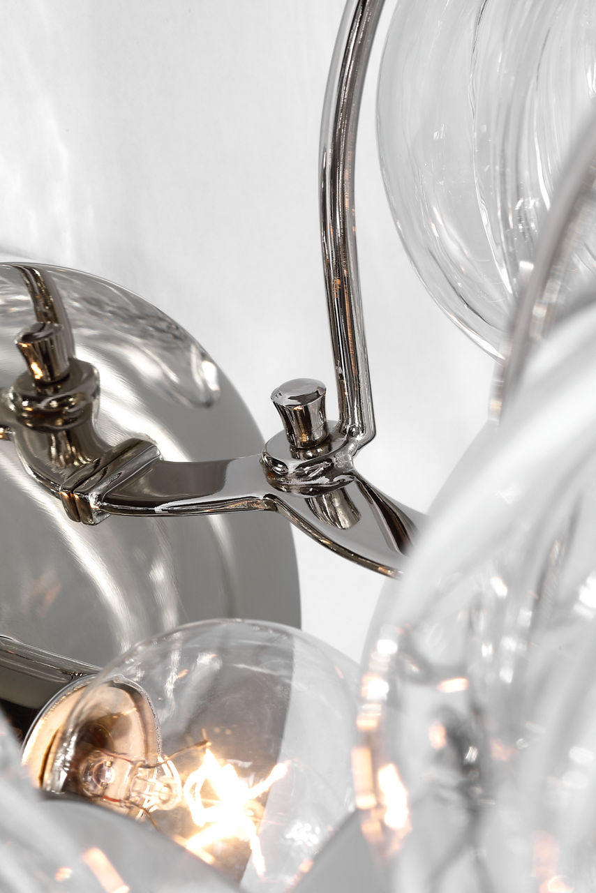 Caselli 15" Sconce | Polished Nickel | Clear Glass
