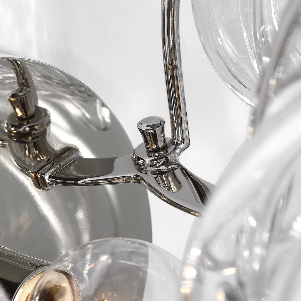 Caselli 15" Sconce | Polished Nickel | Clear Glass