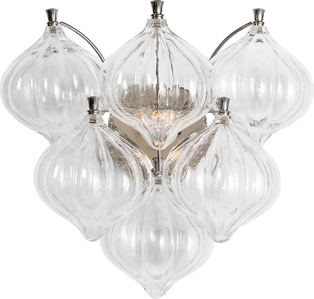 Caselli 15" Sconce | Polished Nickel | Clear Glass