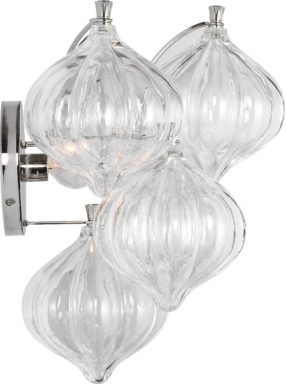 Caselli 15" Sconce | Polished Nickel | Clear Glass