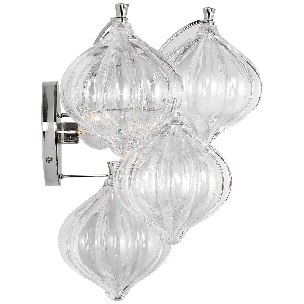 Caselli 15" Sconce | Polished Nickel | Clear Glass