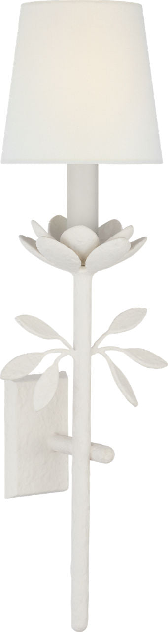 Clementine 22" Tail Sconce | Plaster White | Linen Shade