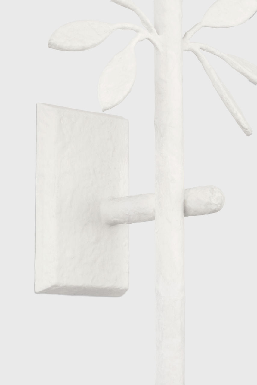 Clementine 22" Tail Sconce | Plaster White | Linen Shade