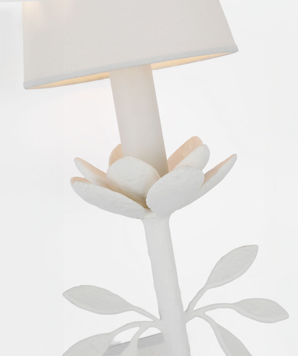 Clementine 22" Tail Sconce | Plaster White | Linen Shade