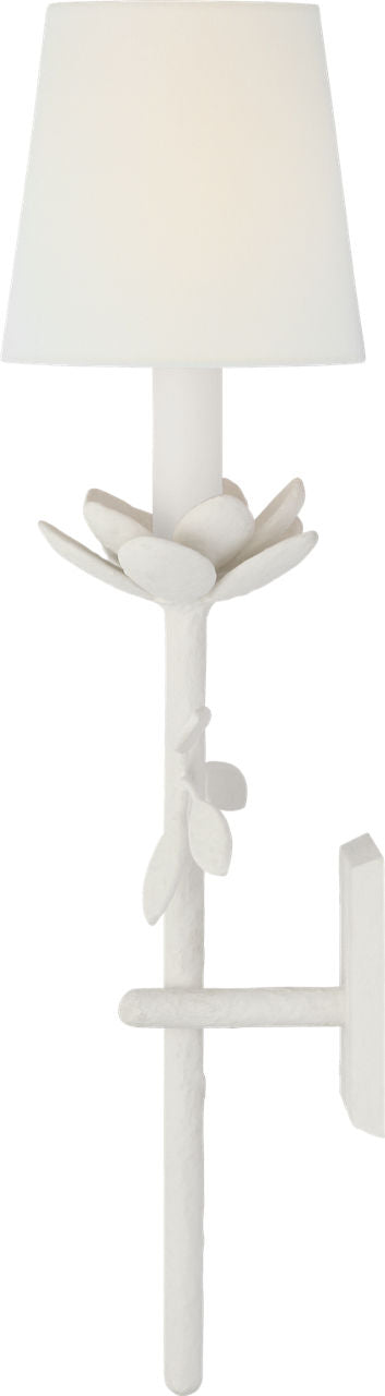 Clementine 22" Tail Sconce | Plaster White | Linen Shade