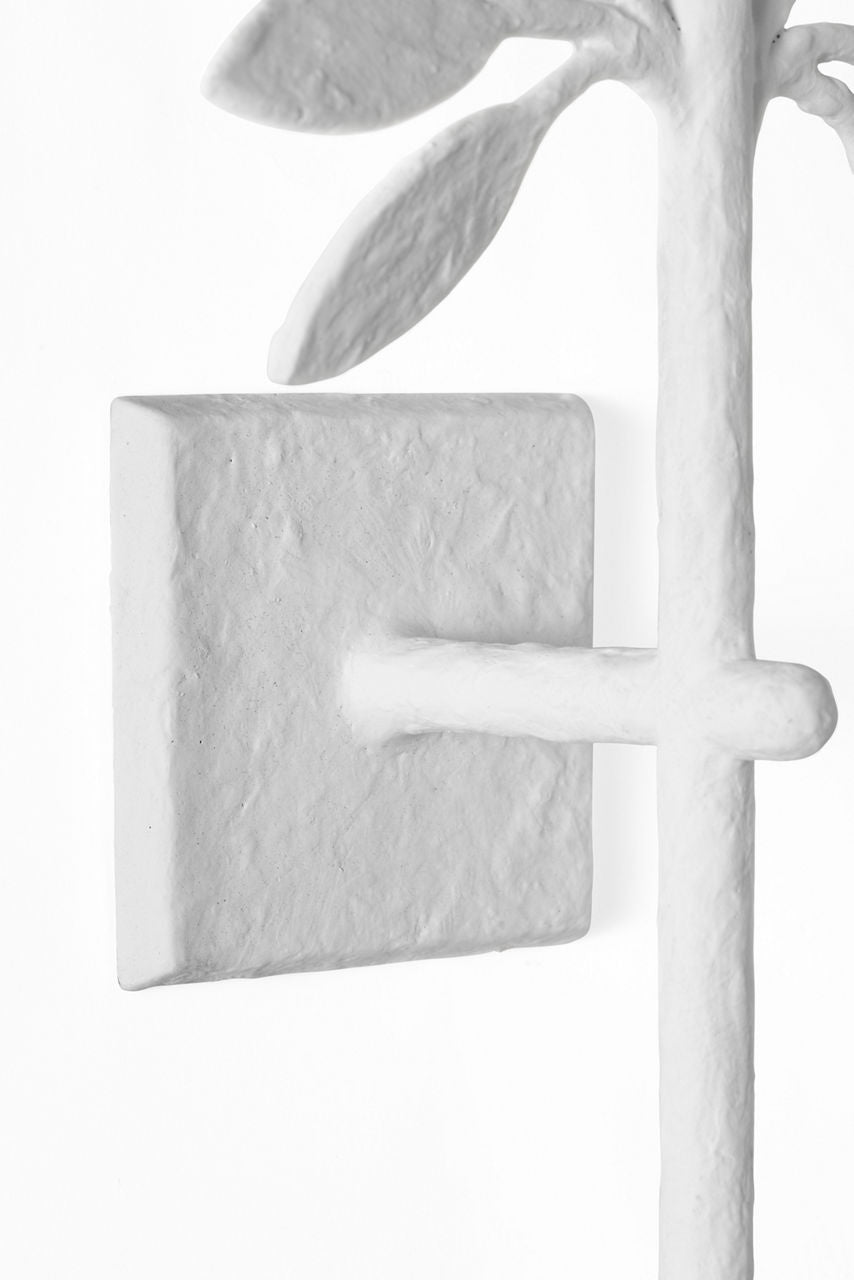 Clementine 34" Tail Sconce | Plaster White | Linen Shade