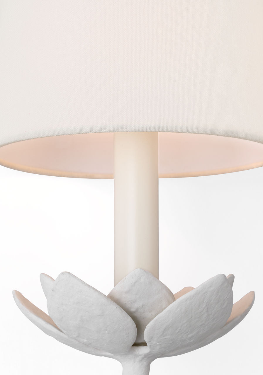 Clementine 34" Tail Sconce | Plaster White | Linen Shade