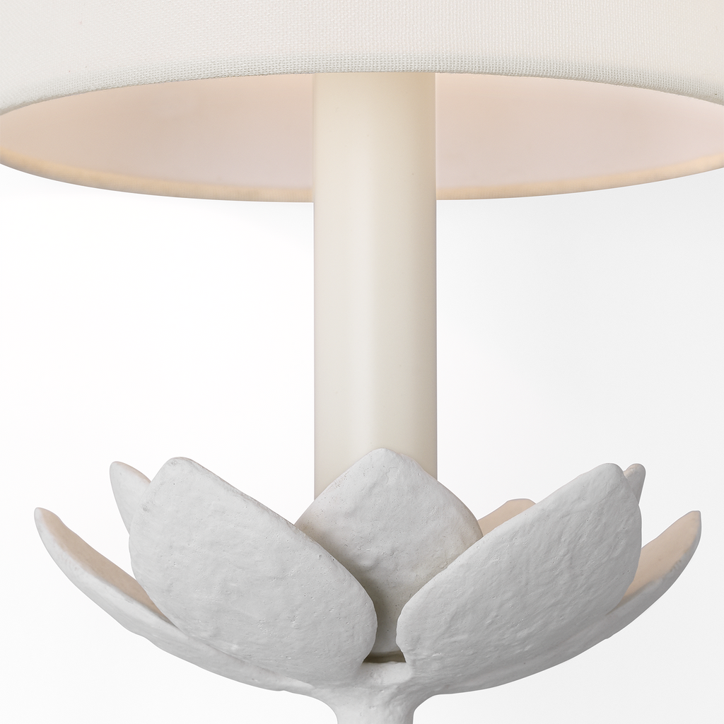 Clementine 34" Tail Sconce | Plaster White | Linen Shade