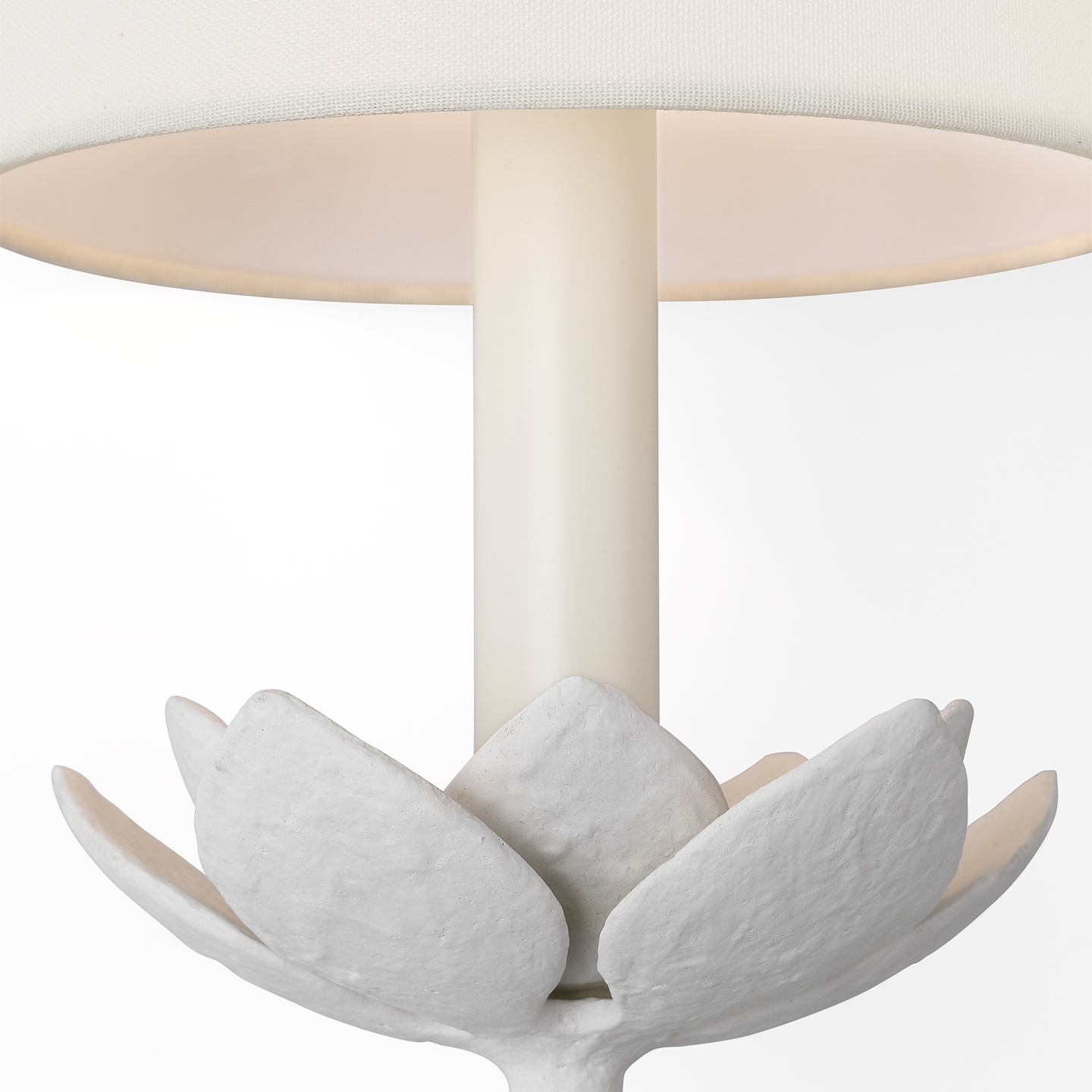 Clementine 34" Tail Sconce | Plaster White | Linen Shade