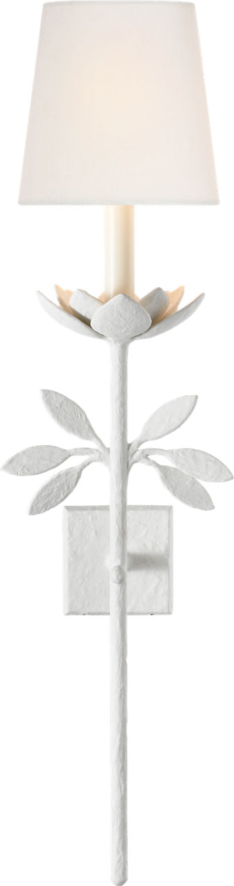 Clementine 34" Tail Sconce | Plaster White | Linen Shade